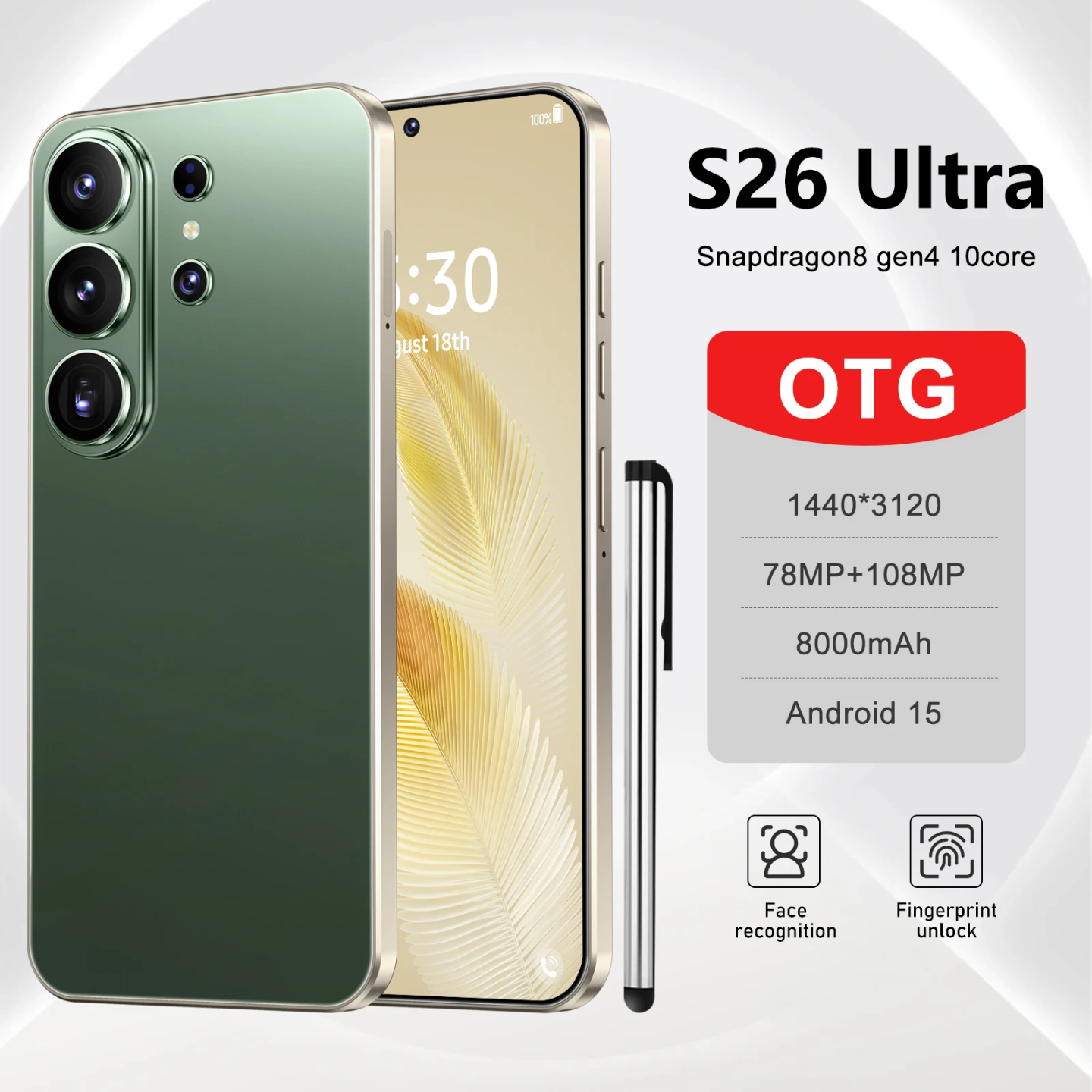 S26 Ultra 7 pulgadas 16GB+1TB Smartphone original 5G HD con CPU Decacore desbloqueado Doble tarjeta Nuevo teléfono móvil