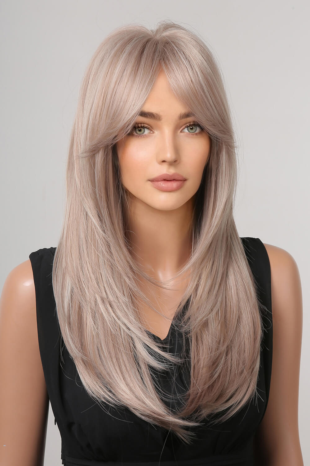 22" Long Straight Full Machine Wig (Synthetic Heat Resistant)