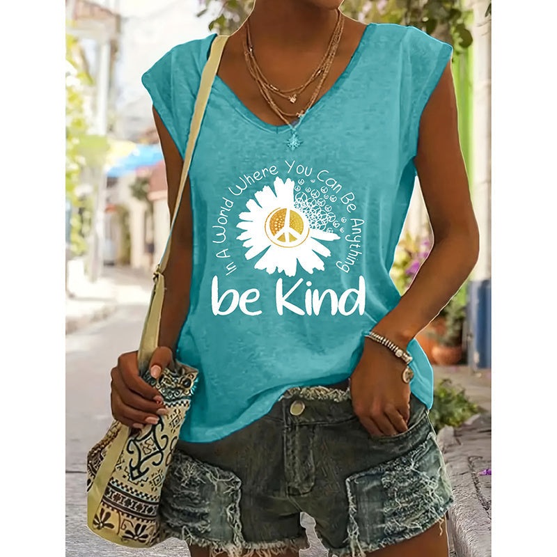 2-Pack Wildflowers Graphic Print V-Neck Tee Tops
