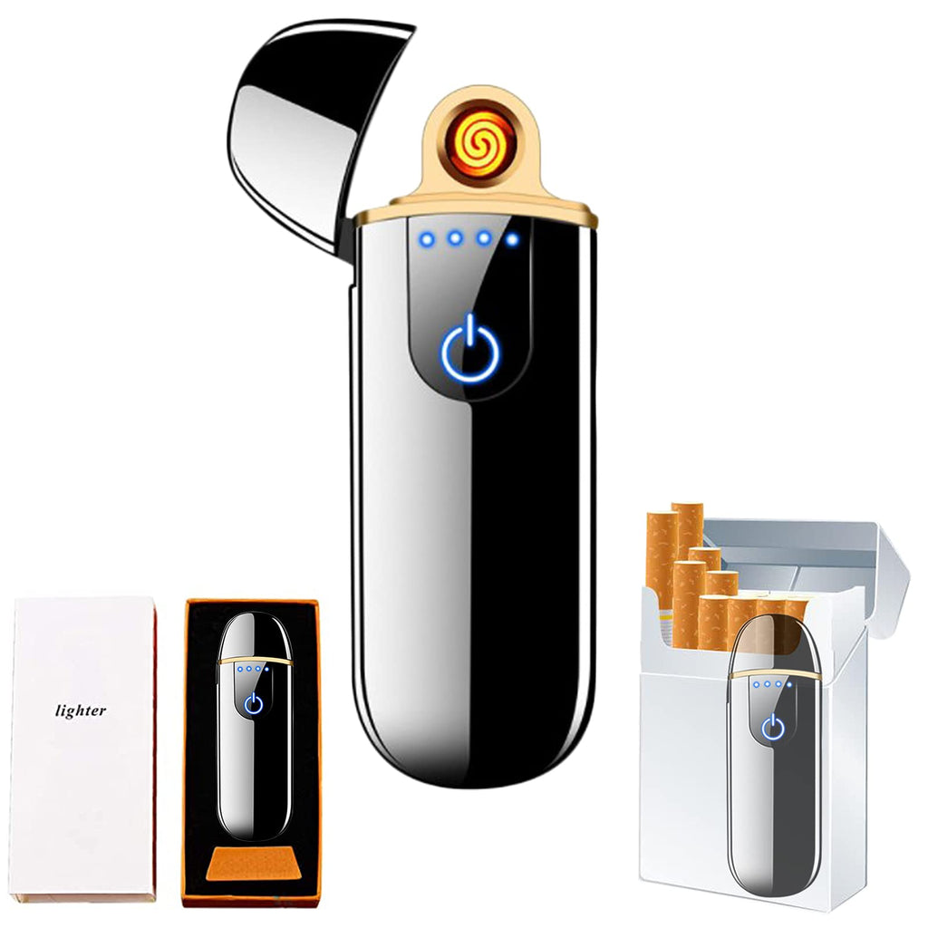 Dragon Smart Encendedor electrónico – Mini USB recargable, resistente al viento, sin llama, encendedor de plasma de encendido táctil con indicador de encendido