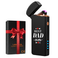 Coquimbo Regalos para el Día del Padre, para hombres, él, esposo, de hija, hijo, esposa, encendedor eléctrico recargable por USB, resistente al viento, sin llama, encendedores de plasma de doble arco para velas de incienso y campamento (negro)