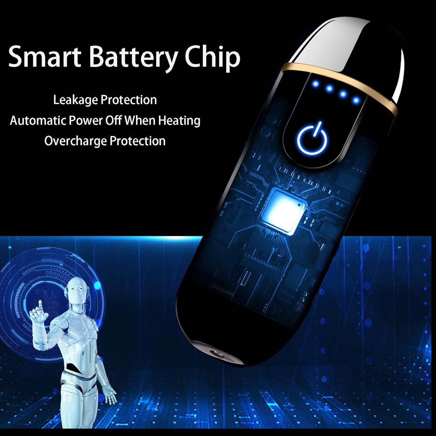 Dragon Smart Encendedor electrónico – Mini USB recargable, resistente al viento, sin llama, encendedor de plasma de encendido táctil con indicador de encendido