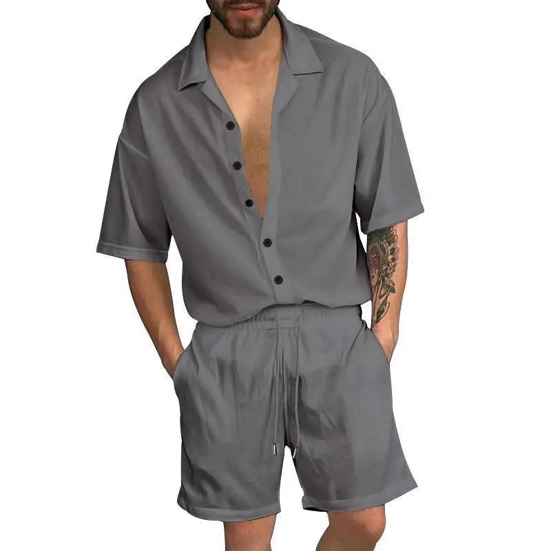 Cardigan casual beach shorts set
