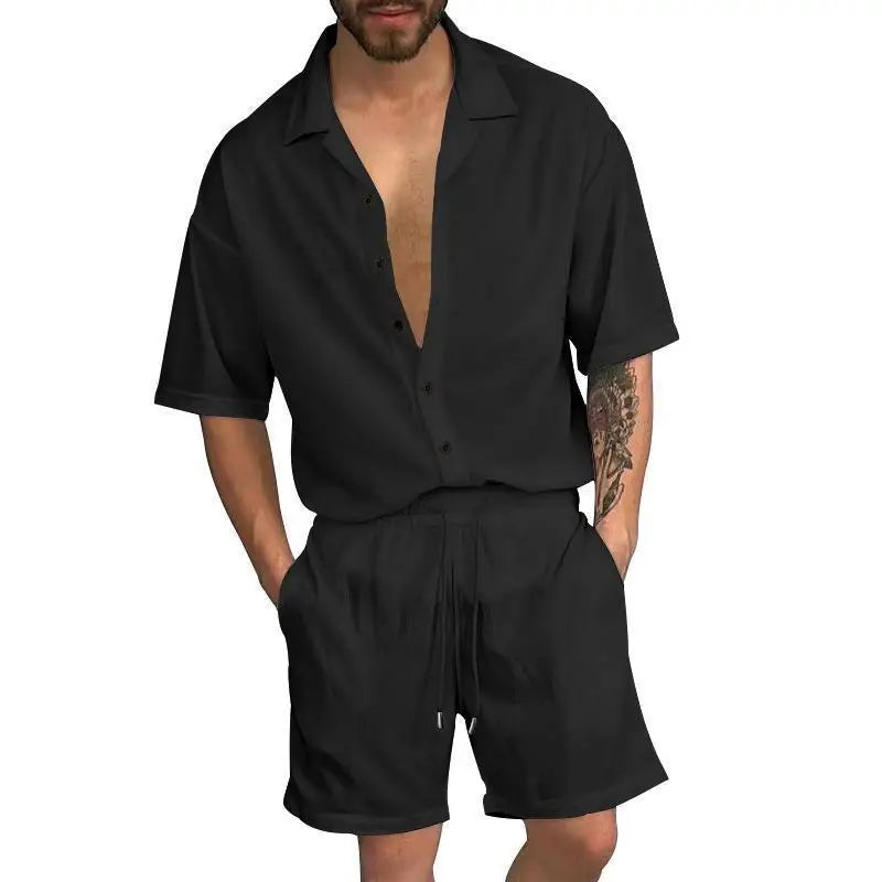 Cardigan casual beach shorts set