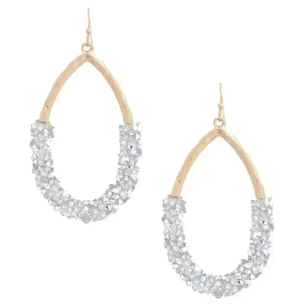 Beaded Teardrop Dangle Earrings | Fuchsia Black White Design - Femstylo