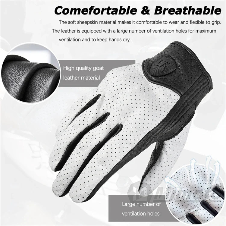 Leather Gloves Retro Biker