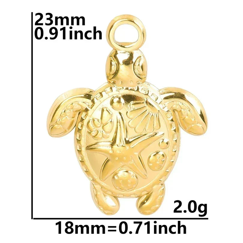 1Pc Temperament Fashion Summer Beach Blue Marine Life Sea Horse Shell Turtle Mini Fish Bead Necklace Classic Clavicle Chain