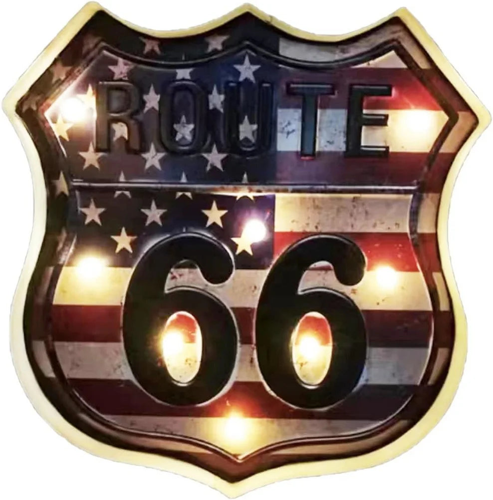 Route 66 American Dreams Shield Metal Tin Signs Posters