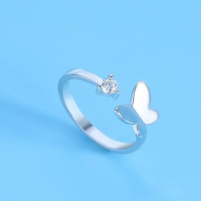 Hot 925 Sterling Silver Ring AAA Zircon Adjustable Simplicity Fashion Exquisite Women Jewelry Accessories Wedding Party Gift