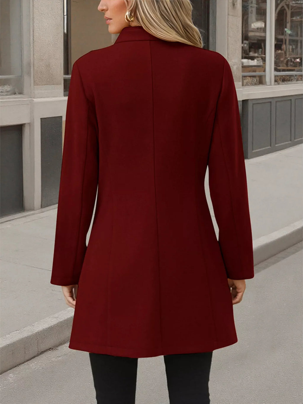 Button Up Long Sleeve Coat