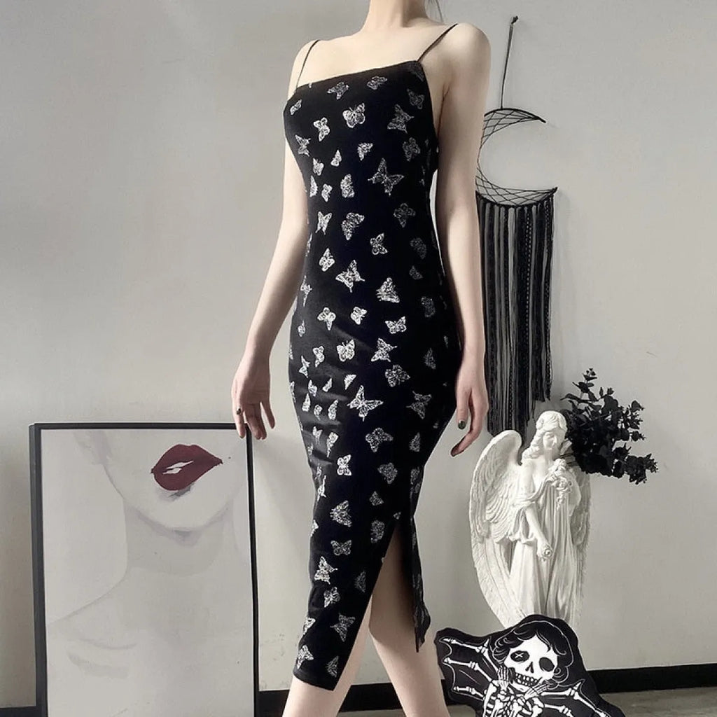 Black Gothic Lolita Midi