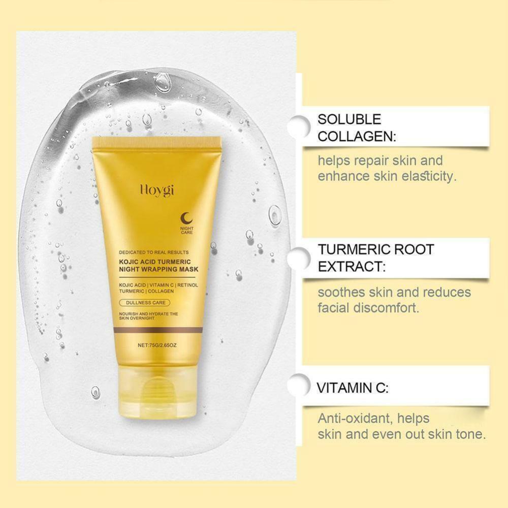 BestBy03/25 HOYGI Kojic Acid Turmeric Collagen Night Wrapping Mask 75ml