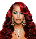 Red Rose Black 24' Highlights Body Wave Human Black Lace Front Human Hair Wigs | Zernabella