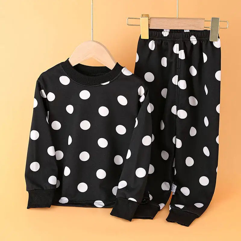 Boys' Cartoon Print Long Sleeve Pajama Set for Kids