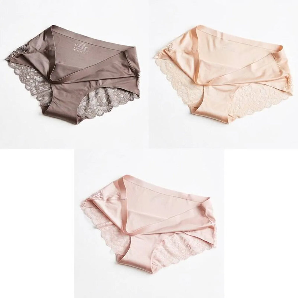 3 Seamless Panties With Lace